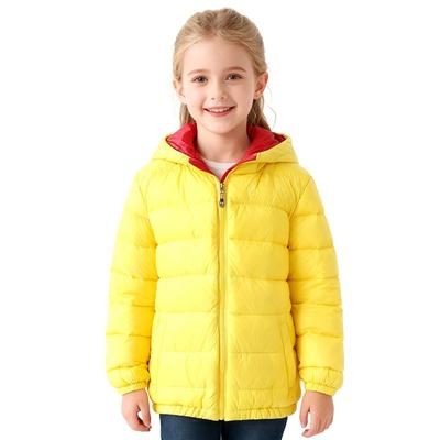 Boys & Girls Lightweight Hooded Down Jacket - Solid Color Winter Coat Clearance