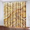 3D Marble Texture Sunshade Curtains 2PCS Living Room Bedroom Home Decor Hook Perforation Blackout Curtains