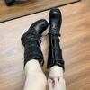 Grape mother winter new long knight boots women's trend small thick-soled heightening boots comfortable soft sole not tired feet
