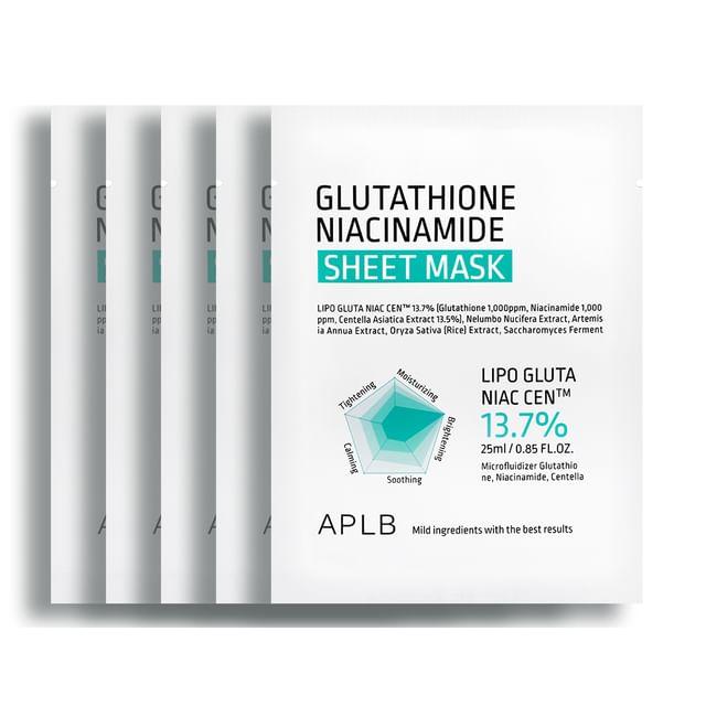 APLB - Glutathione Niacinamide Sheet Mask Bundle Set 25ml x 5 Sheets