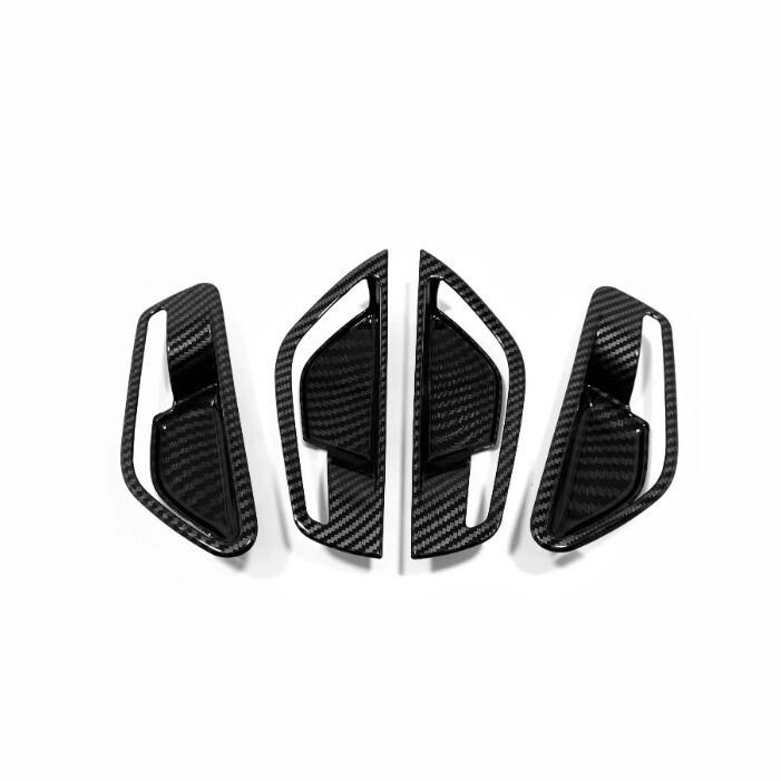 For Hyundai Elantra 2021-2025 Carbon Fiber Inner Door Handle Bowl Cover Trim 4PC