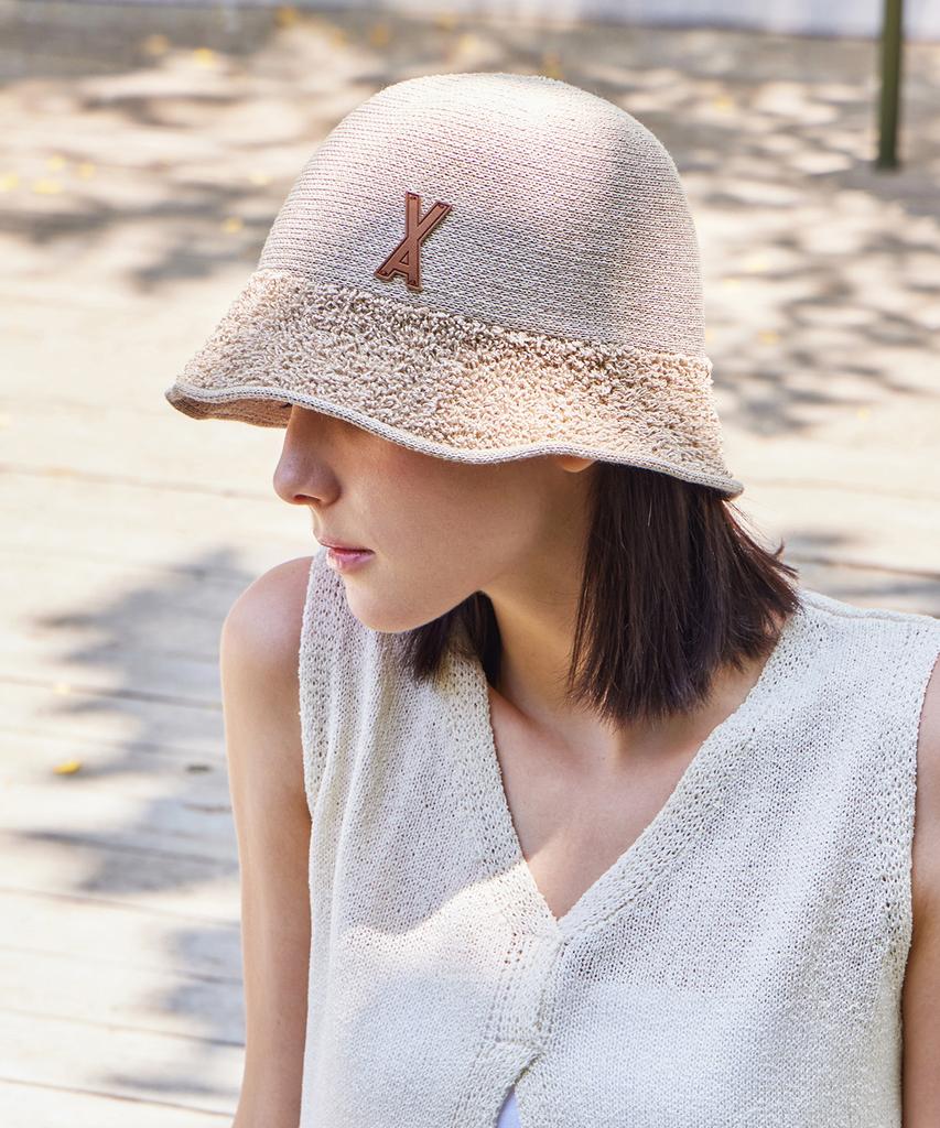 Bajal Va Patch Towel Bucket Hat Beige