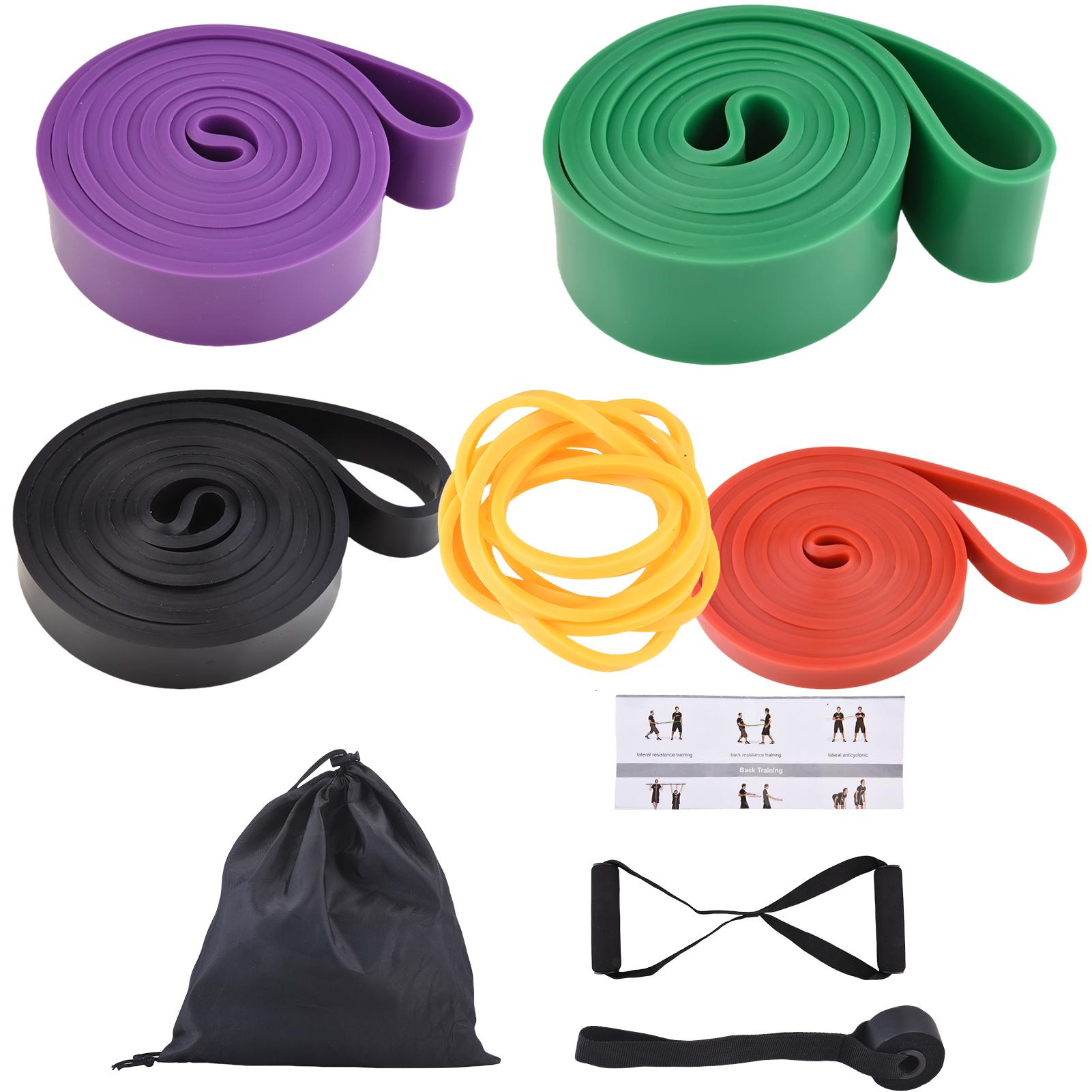 Тренажерные резинки из ТПЭ Набор эластичных фитнес-лент с дверным креплением и ручками Снаряжение для силовых тренировок Резинки для подтягиваний белый