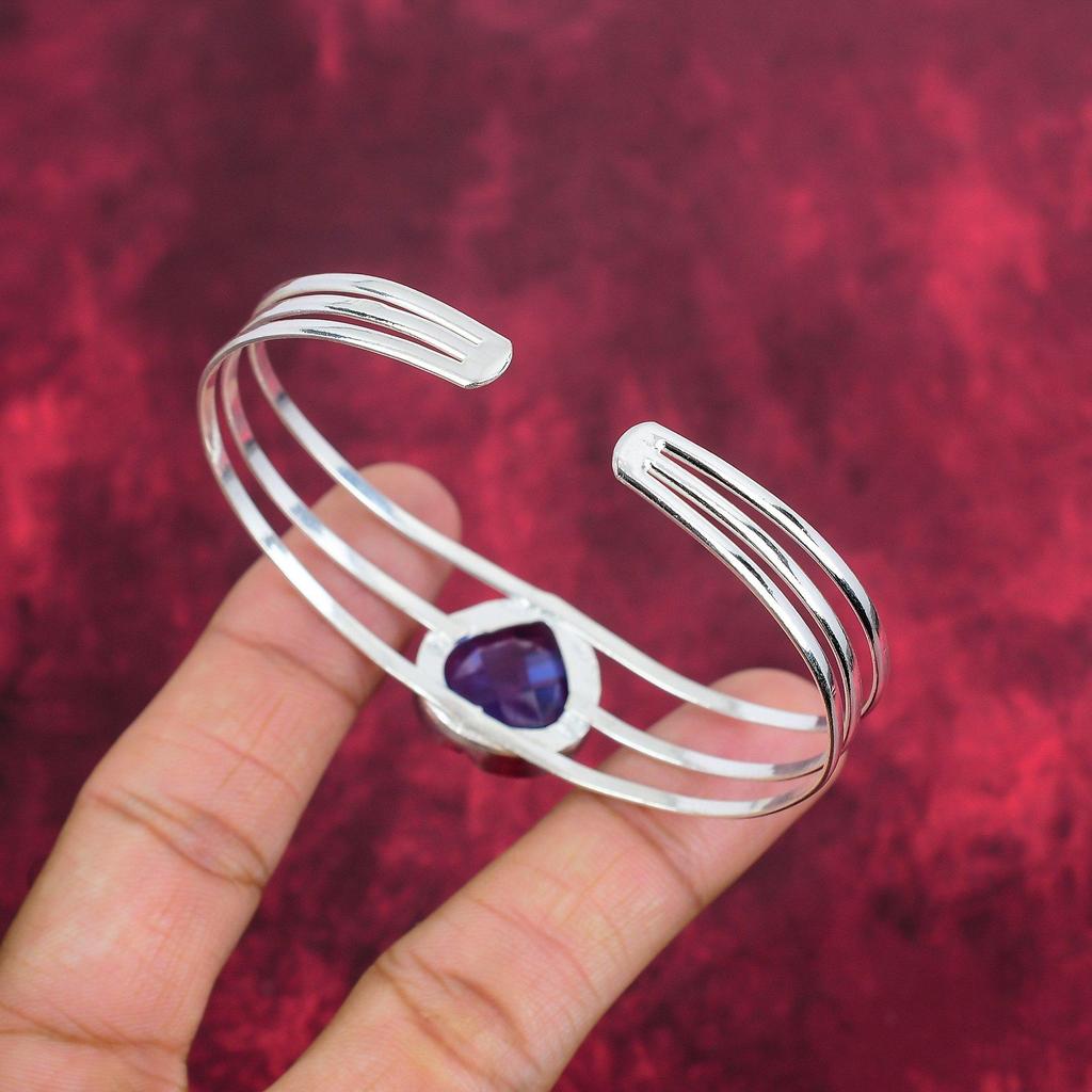 Tanzanite 925 Solid Sterling Sliver Jewelry , Handmade Gorgeous Bracelet Jewelry, Latest Design Gemstone Jewelry For Women