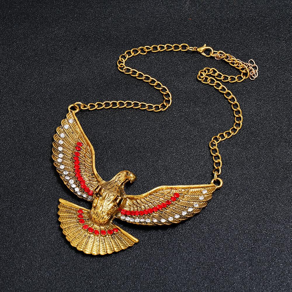 

Ethnic Style Alloy Eagle Necklace With Rhinestone Decor For Trendy Women золотий