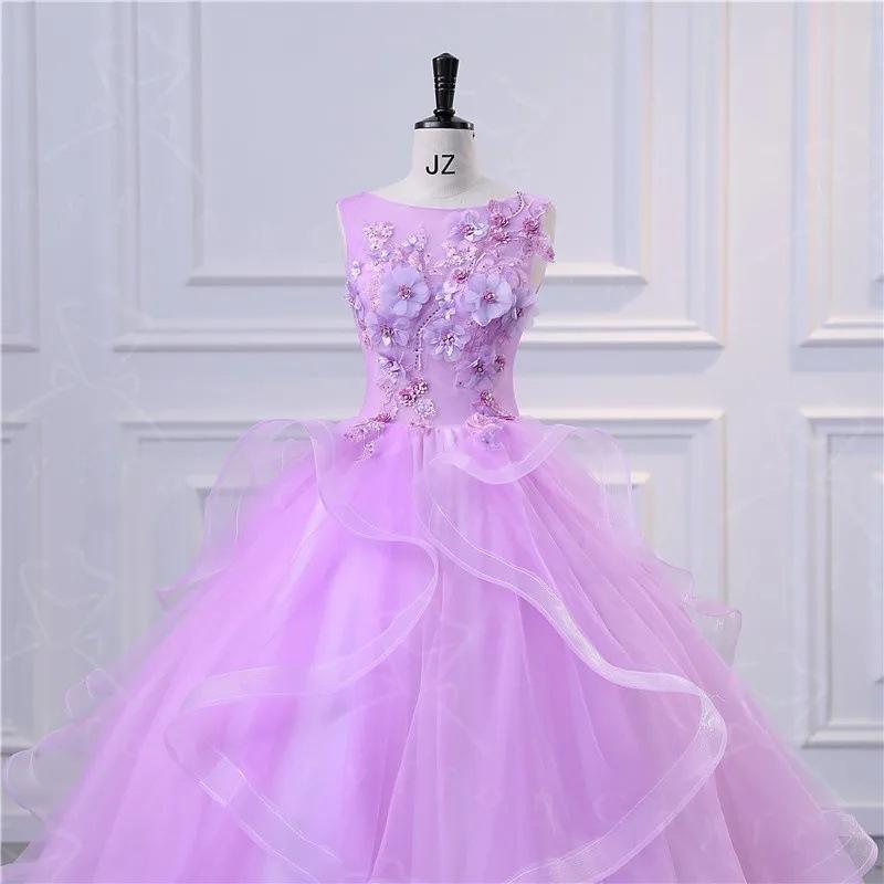 Neues Farbkleid Hochzeitskleid Tanz ** Gesangskunstprüfung Studiobekleidung langes Damen-Moderations-Performancekleid flauschiger Rock