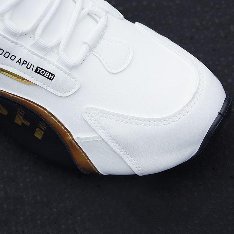 Scarpe da Corsa in Pelle da Uomo Primavera Autunno Tacco Basso Bocca Bassa Scarpa da Tempo Libero da Uomo Scarpa Sportiva da Viaggio Scarpe da Ginnastica Taglia Grande
