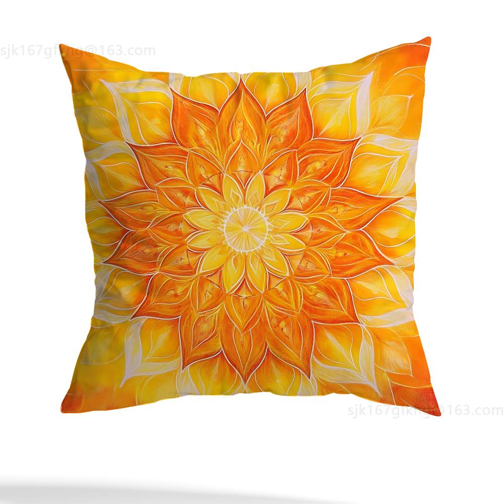 Flower Of Life Mandala Pillow Case Sofa Living Room Bedroom Headboard Backrest Cushion Square Cushion Nap Time