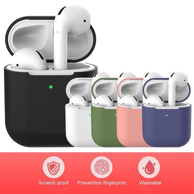 Pure Color AirPods 2 Apple Case Soft Silicone Protective Cover for Wireless Bluetooth Headset