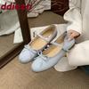 Fashion Pink Fashion Buckle Strap Women Mary Flats Shoes Female Butterfly-Knot Footwear Round Toe Ladies Flats Shallow Shoes Lady