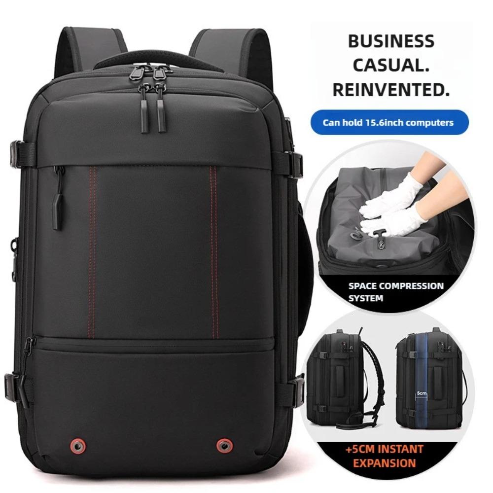 Vacuum Compression Mens Backpack Expandable Large Capacity Multi Functional Laptop Bag Short Trip Travel Hiking Pack