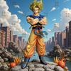 32cm Studio Super Saiyan Goku Crossed Arms Figure Dragon Ball Anime PVC Collectible Desktop Decor Ornament Gift For Anime Fans