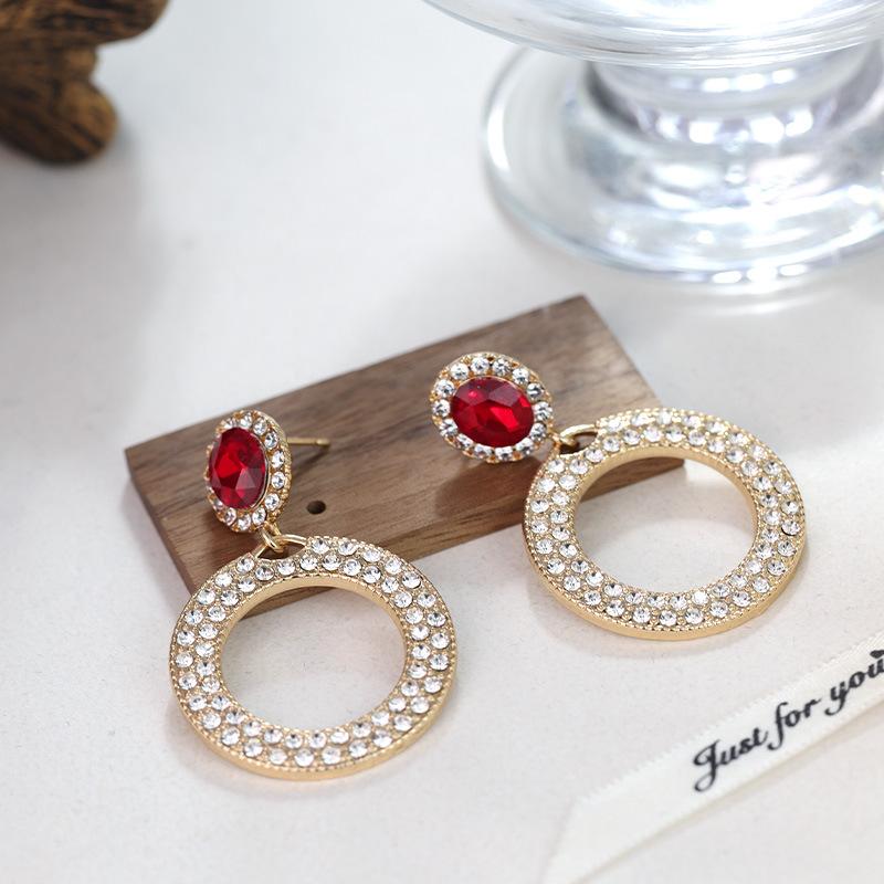 Boucles d'oreilles pendantes Zircon Fleur Colorée pour Femmes, Boucles d'oreilles pendantes Statement pour Fête & Usage Quotidien