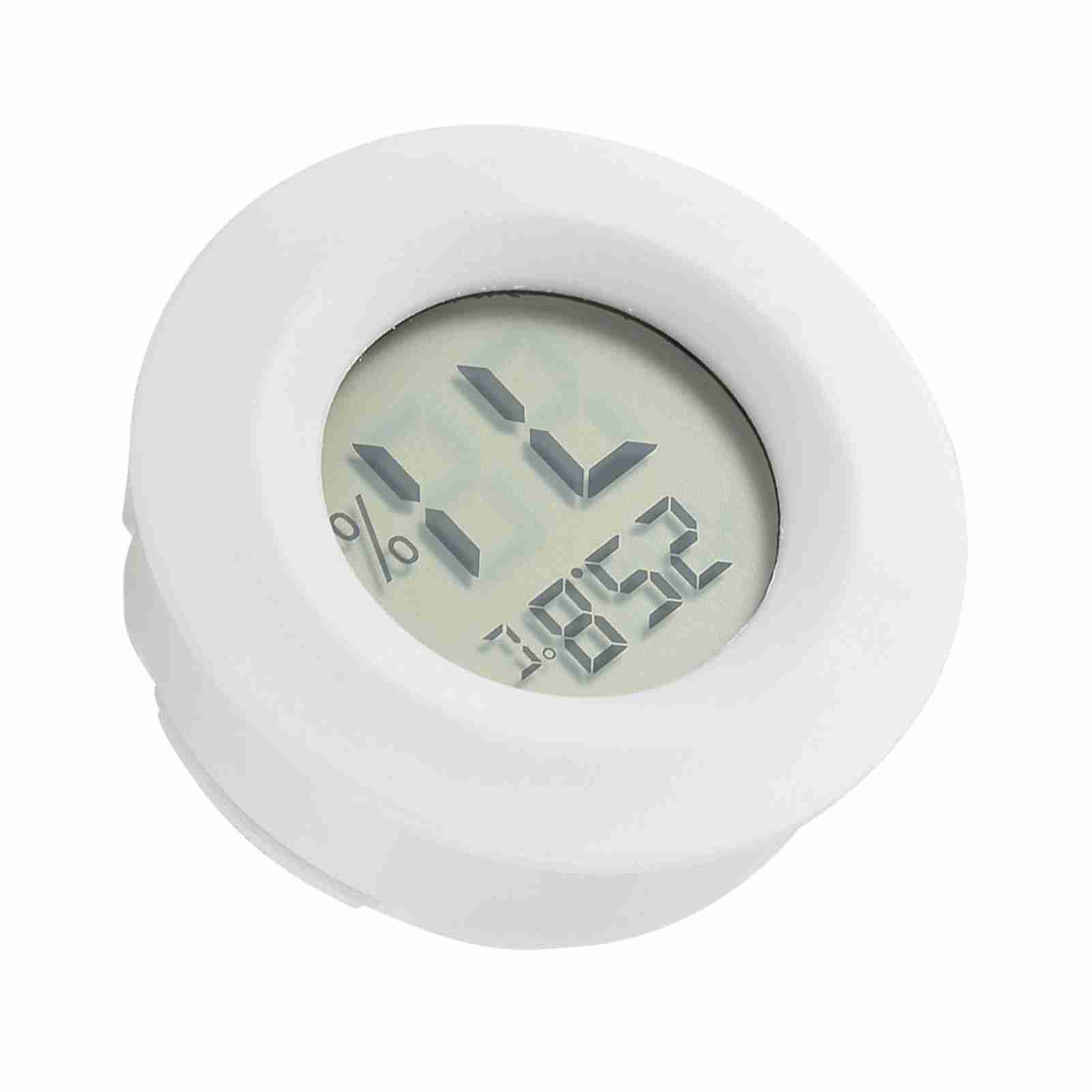 

Mini Digital LCD Thermometer Hygrometer Round Shape Temperature Humidity Meter for Reptile белый