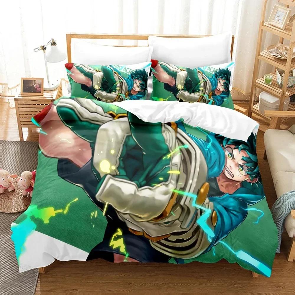 Japan Anime My Hero Academia Bekvämt Påslakan Täcke Örngott Sängkläder Set Barnrum Dekoration Hemtextil