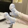 New High-Top Lolita Fabric Shoes Jk Style Campus Princess Wasteland Aesthetic For Autumn School Season Women Shoes