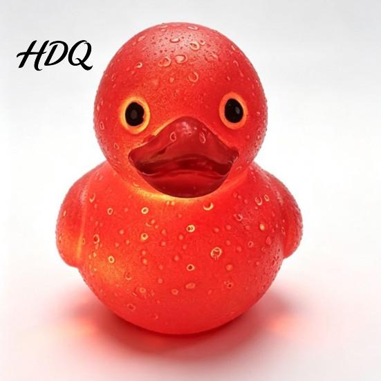 Detailed Design Ornament Glowing Resin Duck Figurine with LED Light Decorative Night