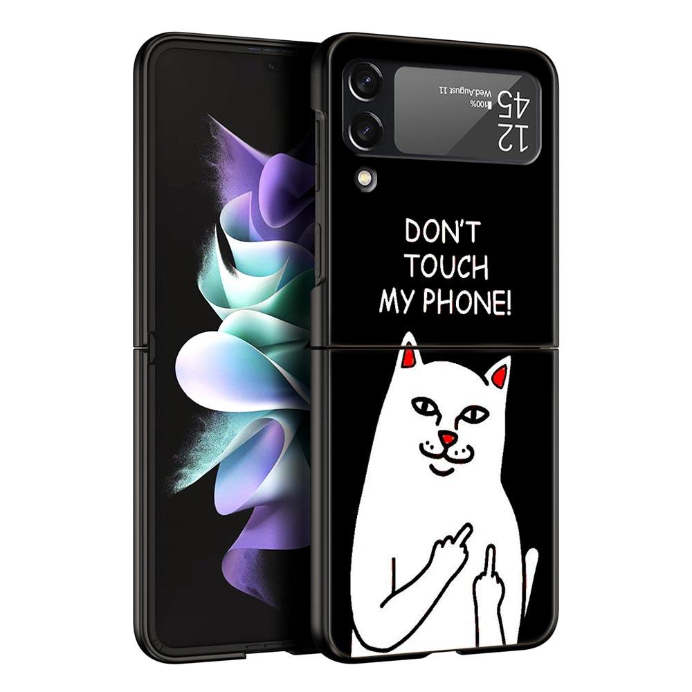 

Роскошный подарочный чехол для телефона Samsung Galaxy Z Flip 4 Fold Hard PC Shell для Samsung Z Flip 3 5G Cover Fashion Cute Cat Aesthetics Galaxy Z Flip 4