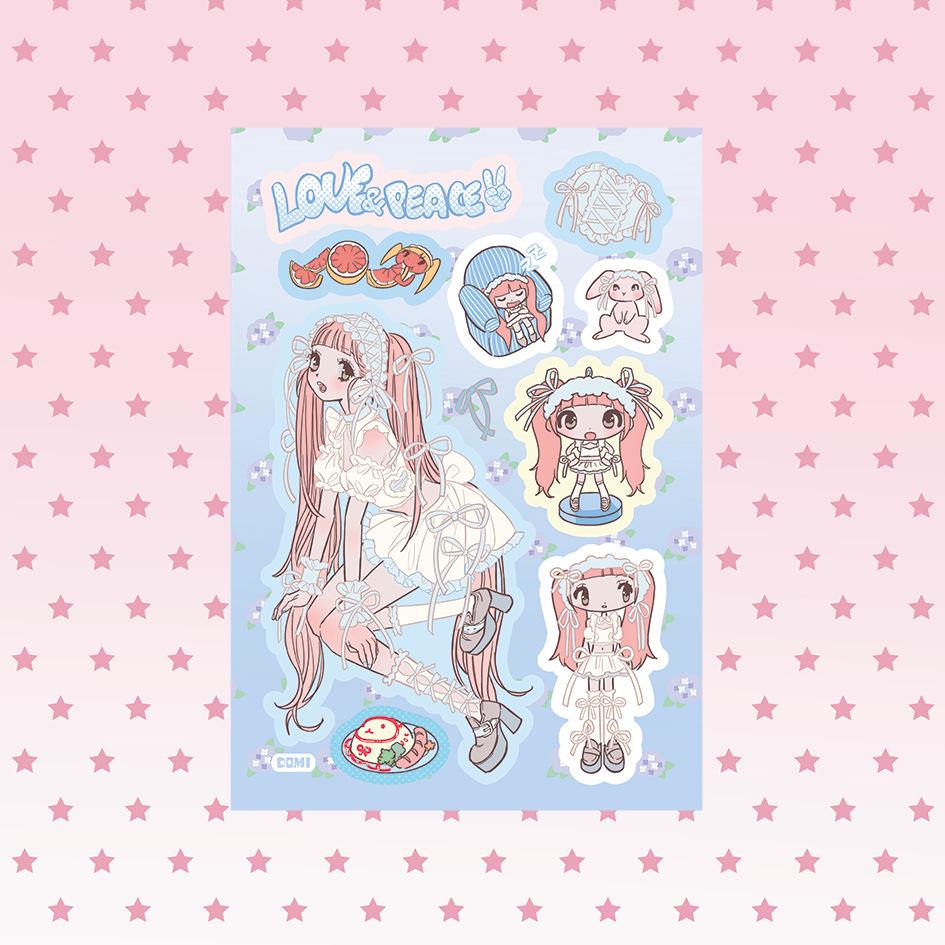 Domi Korean Style Sweet & Cool Girl Character Sticker Book – Creative Journal Stickers