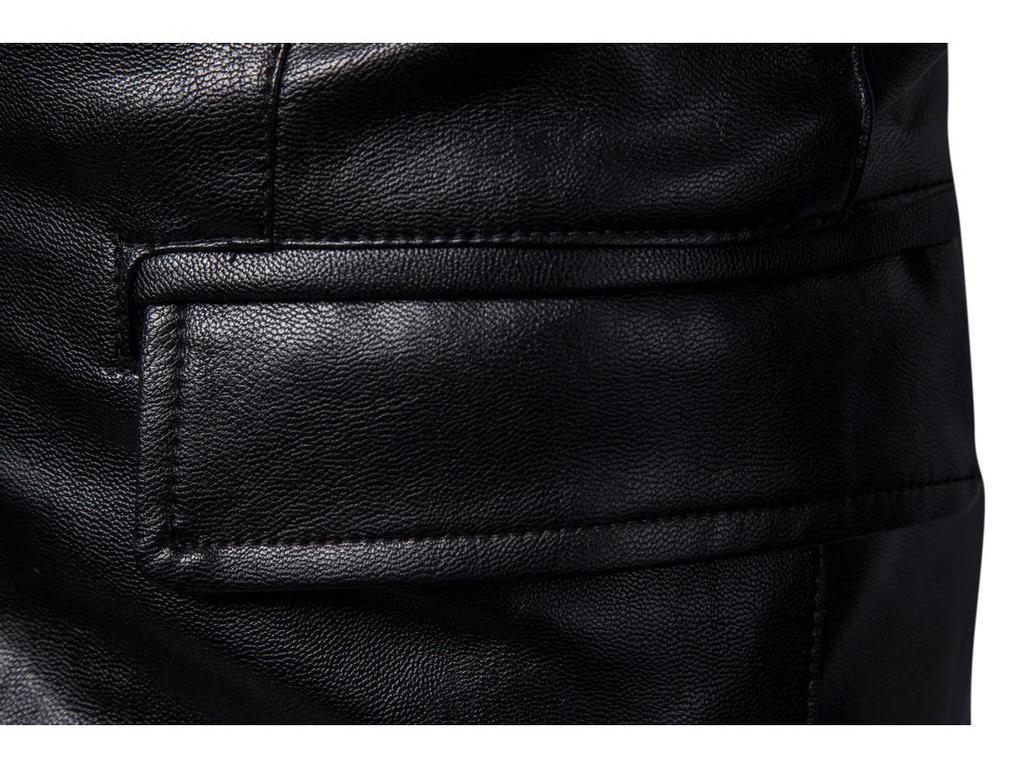 Men's Plus Size Spring/Autumn 2019 Motorcycle Leather Jacket B011