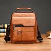 Men's PU Leather Vertical Crossbody Shoulder Bag - Business Casual Handbag and Travel Backpack