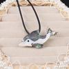 Women Necklace Natural Shell Necklace Flower-Shaped Drill Pendant Leather Cord 2MM Charms For Elegant Women Love Romantic Gift