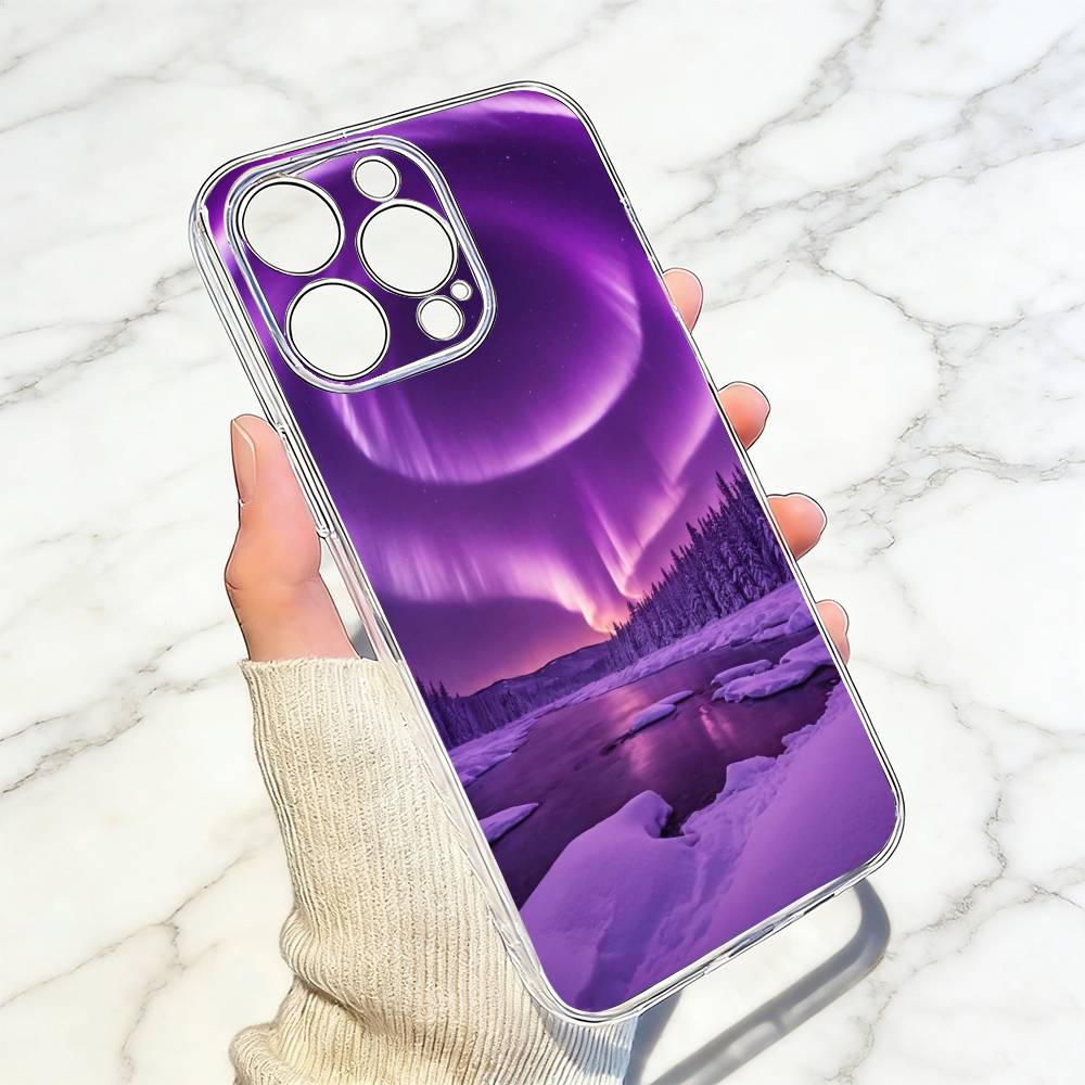 

Northern Lights Phone Case For iPhone 17 16 15 14 13 12 11 Mini Pro Max Plus Transparent Cover iPhone15