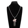 Stylish Tassels Necklace Featuring Adorable Horse Charm Adjustable Chain Length 61+7cm Neckchain Jewelry