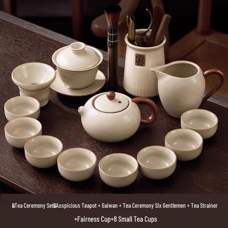 Ru Kiln Gongfu Tea Set with Xishi Pot & Gaiwan