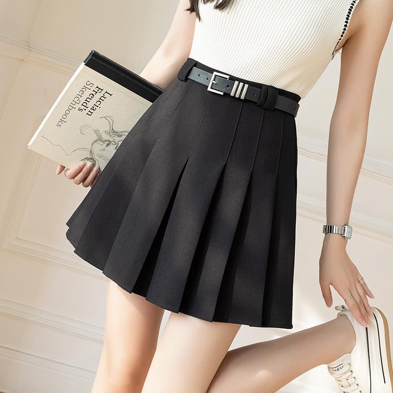Anti-light pleated skirt short skirt women's summer college style small high waist skirt