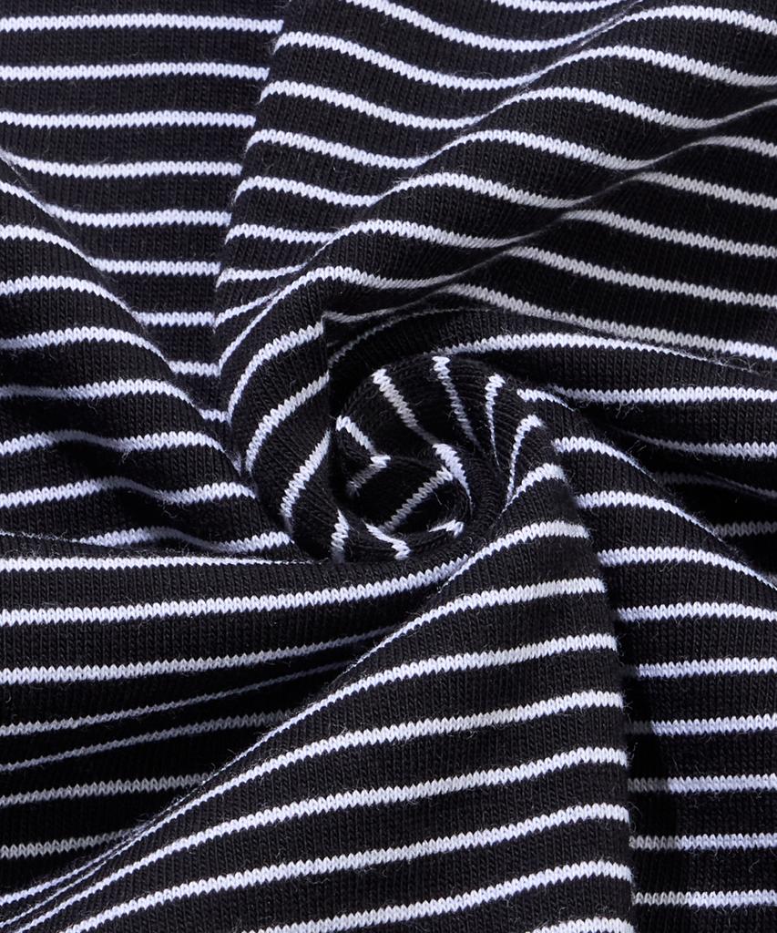 AGOD Back Incision Stripe Half T-Shirt [Black]