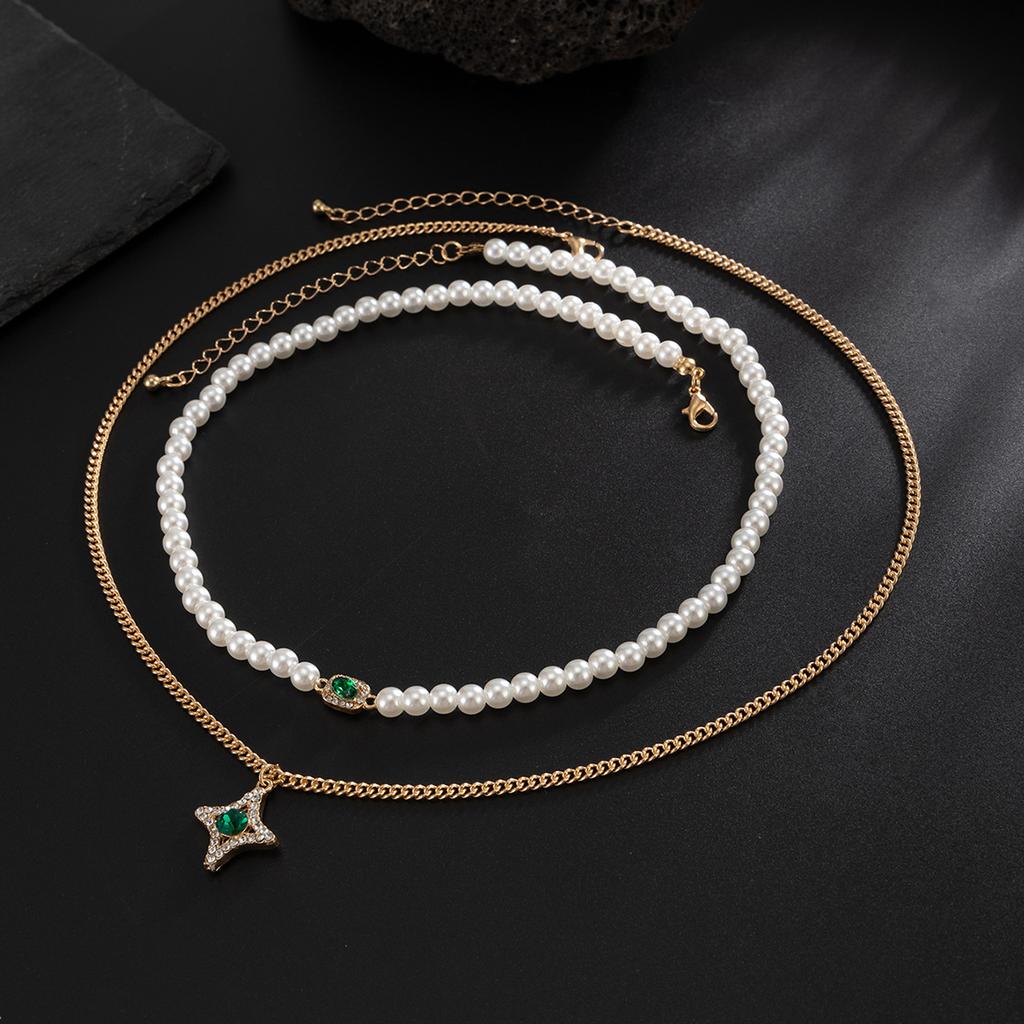 European and American Jewelry, Men's Pearl Extra-secret Chain Necklace Set, Trendy Hip-hop Style High-end Necklace Accessories