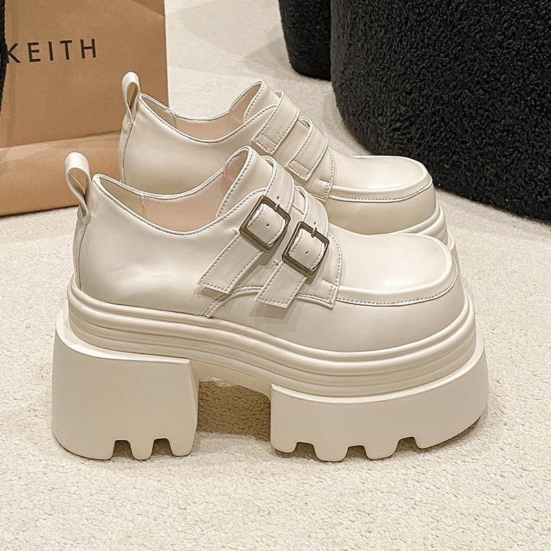 Modă 10CM Pantofi cu toc din piele pentru femei, adidași cu platformă, primăvară, tocuri pană pentru doamne, pantofi groși, damă, cu șireturi, talpă groasă, pantofi casual de mers