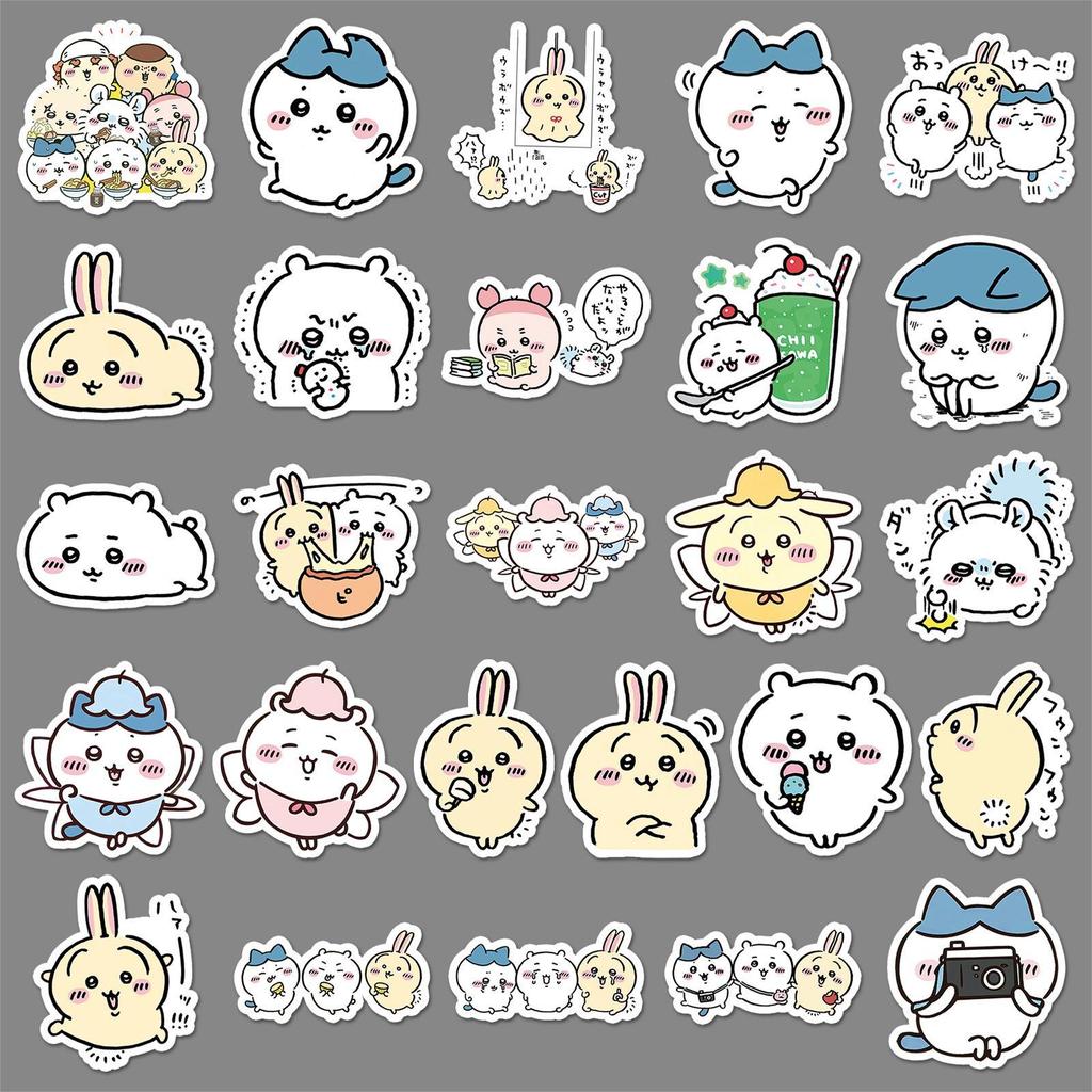51 Chiikawa Anime Waterproof Stickers - Cute Japanese Mochi Decor for Thermos Cups