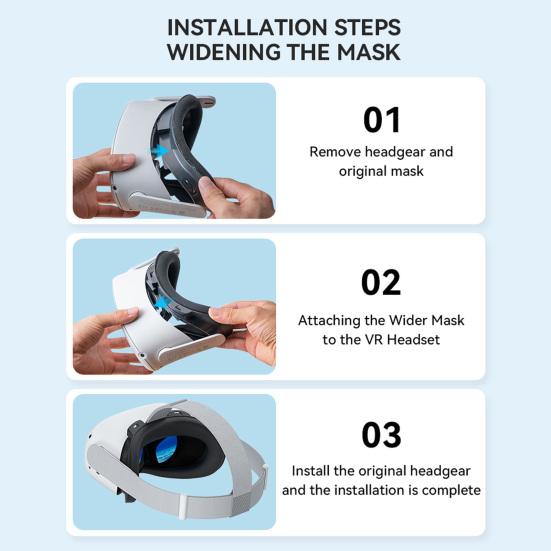 Chladicí ventilátor VR Vícerychlostní nastavitelný pohodlný odvod tepla Měkká náhlavní souprava VR Obličejový kryt chladiče pro cirkulaci vzduchu pro Oculus Quest 2