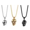 Pendentif Collier Tête de Mort en Acier Inoxydable Punk Rapper Homme Collier Tête de Mort Gothique Personnalisé Cadeau en Acier Inoxydable
