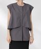 Nano Universe Front Flare Cape Collar Sleeveless F Women's Shirt, 023, Charcoal, 673-5121324