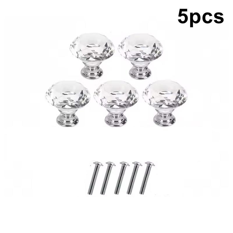 

10Pcs 30mm Crystal Clear Diamond Shape Acrylic Cabinet Knobs Cupboard Drawer Pull Kitchen Cabinet Door Wardrobe Handles Hardware