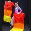 100% Brand New Quality Double Sided Satin Fan Hot Sell Ms Belly Dancing Fan Gradient Color Dancer Practice Props Silk Fans