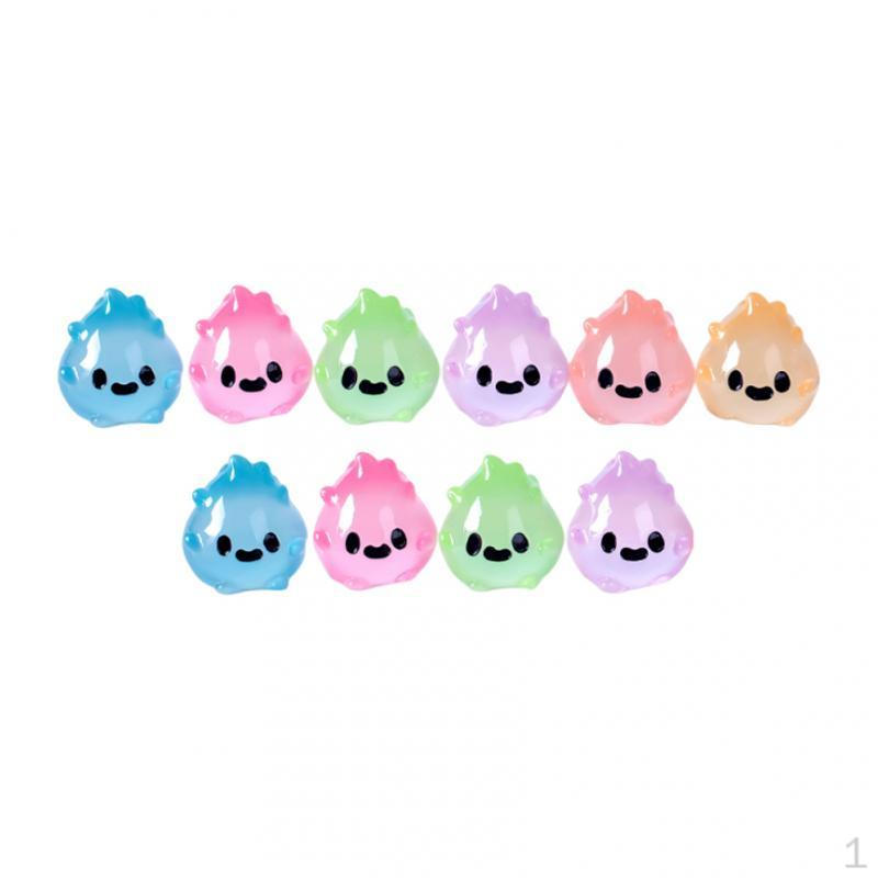 

10 Halloween Luminous Mini Figurines Landscape Sculptures Car Decoration Creative Resin Fire 2.4cmx2.5cm