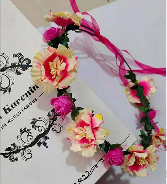 Hawaiian Flower Wreath Fairy Headband – Baby's Breath Floral Headwear for Brides & Children’s Photos