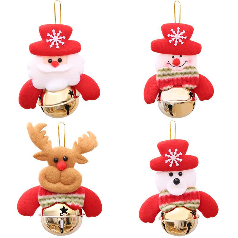 Pendant Christmas Tree Decorations Santa Claus Snowman Elk Bear Bell Ornaments