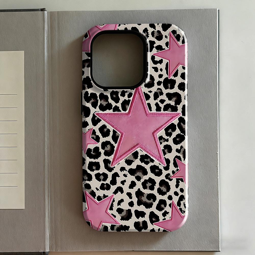 Clmj Y2k Stars Phone Case for iPhone 17 16e 16 15 14 13 12 11 X XS XR XSMAX 7 8 Air Pro Max Plus Luxury Double-layer Back Cover