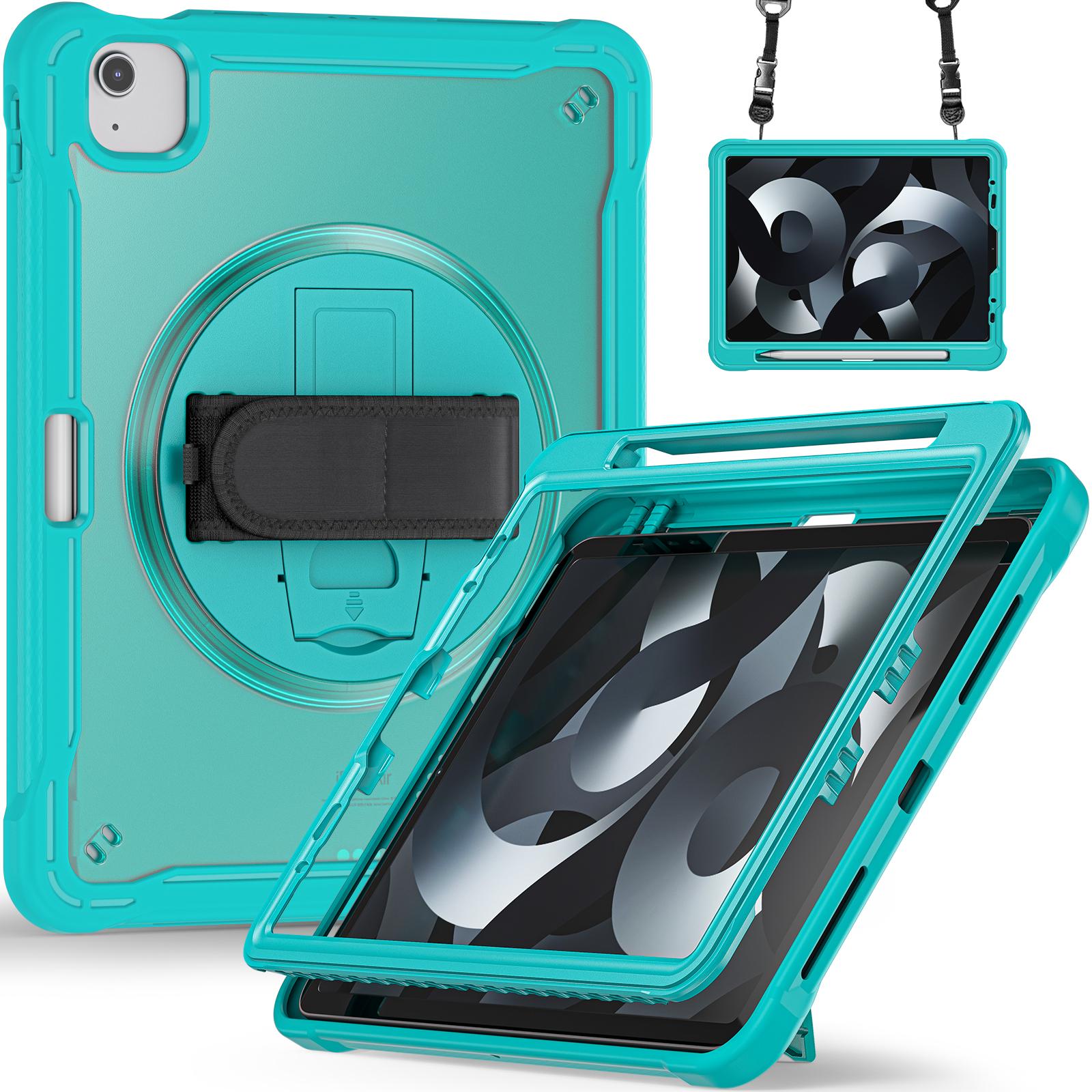 

Armor For iPad Air 11 Air4/5 10.9 inch Pro11 360 degree rotating Shockproof Tablet with hand strap cover ipad Air11 2024 светло-синий