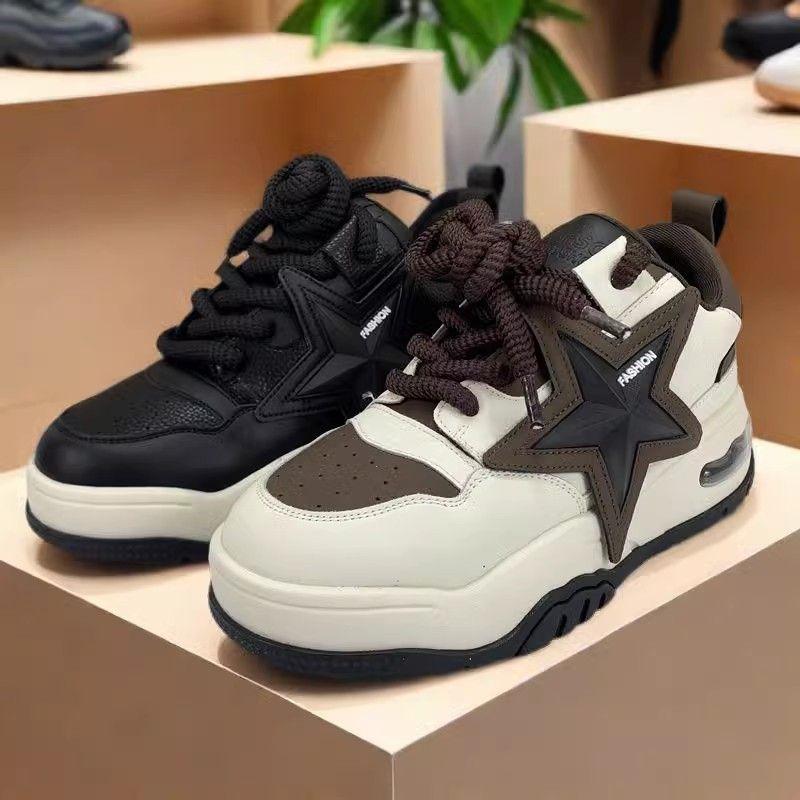 Mode Damen Schuhe Freizeitschuhe Frühling Tennis Damen-Schuhe Sneakers Plateau Trainer Rosen Dicke Sohle 2025 Freizeit Echtes Lea