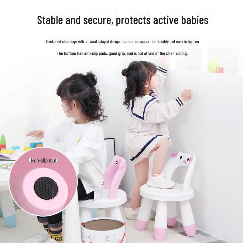 Creative Children's Backrest Low Stool for Reading and Shoe Changing