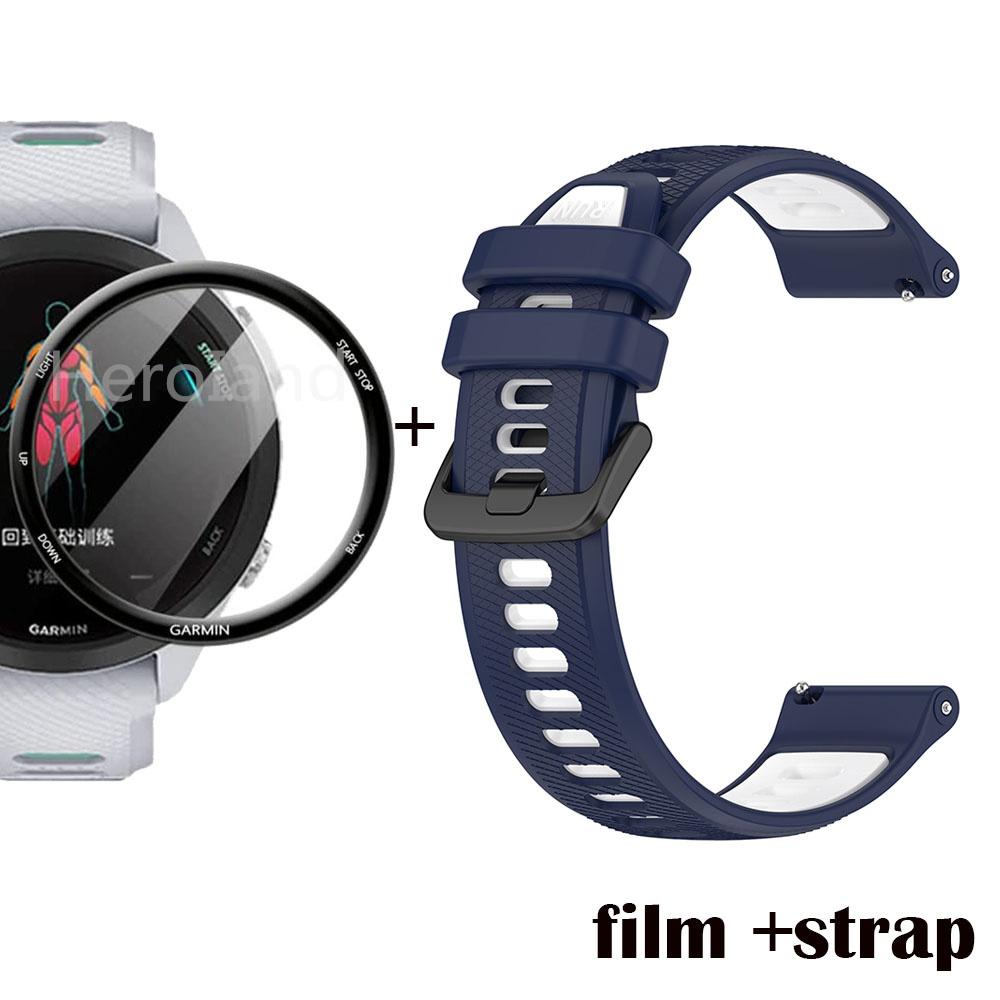 Fashion Silicone 22mm Watchband For Garmin Forerunner 265 Strap Smart Wristband For Garmin Forerunner 255 Band Bracelet +Film