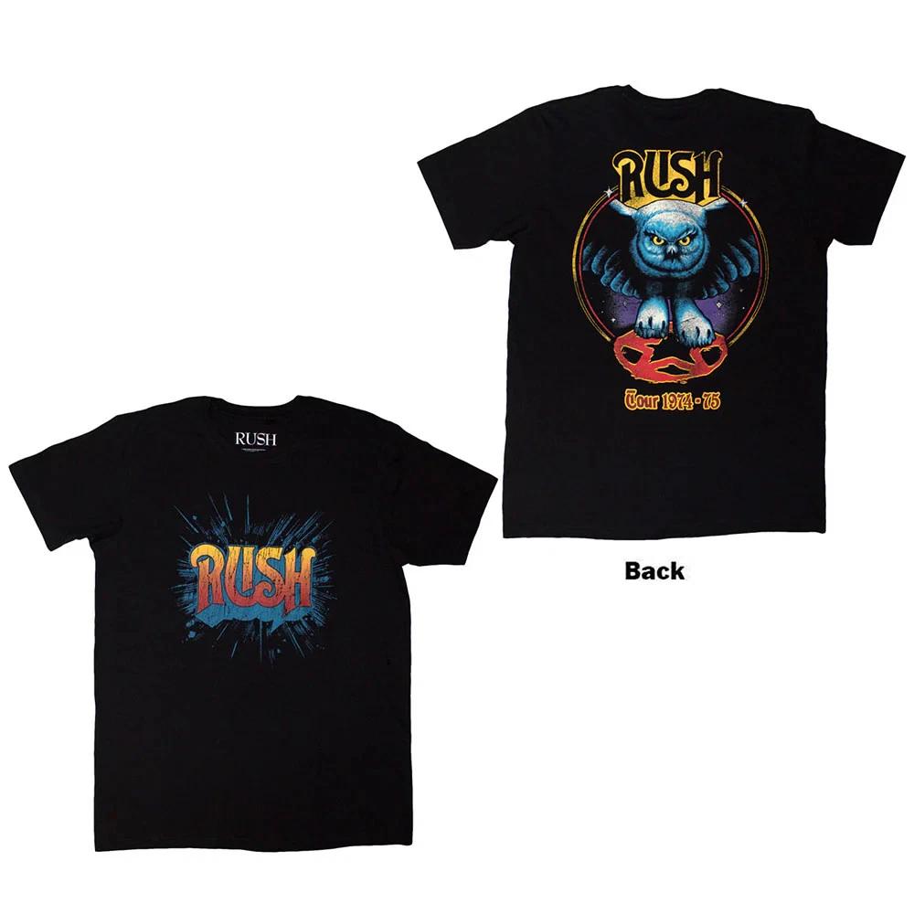 

Rush T-Shirt: Tour 74- 75 (Black) (Back Print) OFFICIAL NEW S