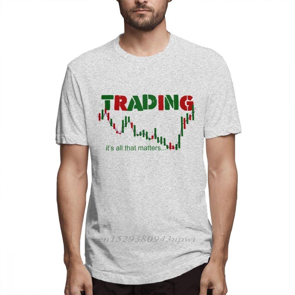 Mens Oneck Share Stock Trading Tee Shirt Investment Forex Stock market Candlestick chart Harajuku T shirt