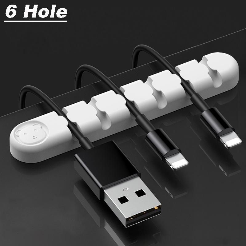 Silikon-USB-Kabel-Organizer, Kabelaufwicklung, ordentliche Schreibtisch-Management-Clips, Kabelhalter für Maus, Kopfhörer, Kabel-Organizer